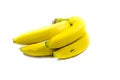 Four yellow banana with green tips sweet Royalty Free Stock Photo